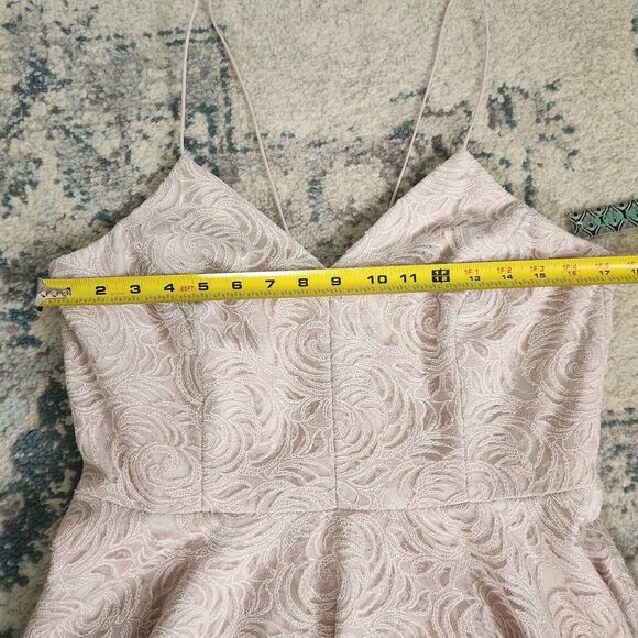 Gianni Bini Womens 10 Kimberly Knit Dress Formal Lined VNeck Spaghetti Pink - Picture 9 of 14